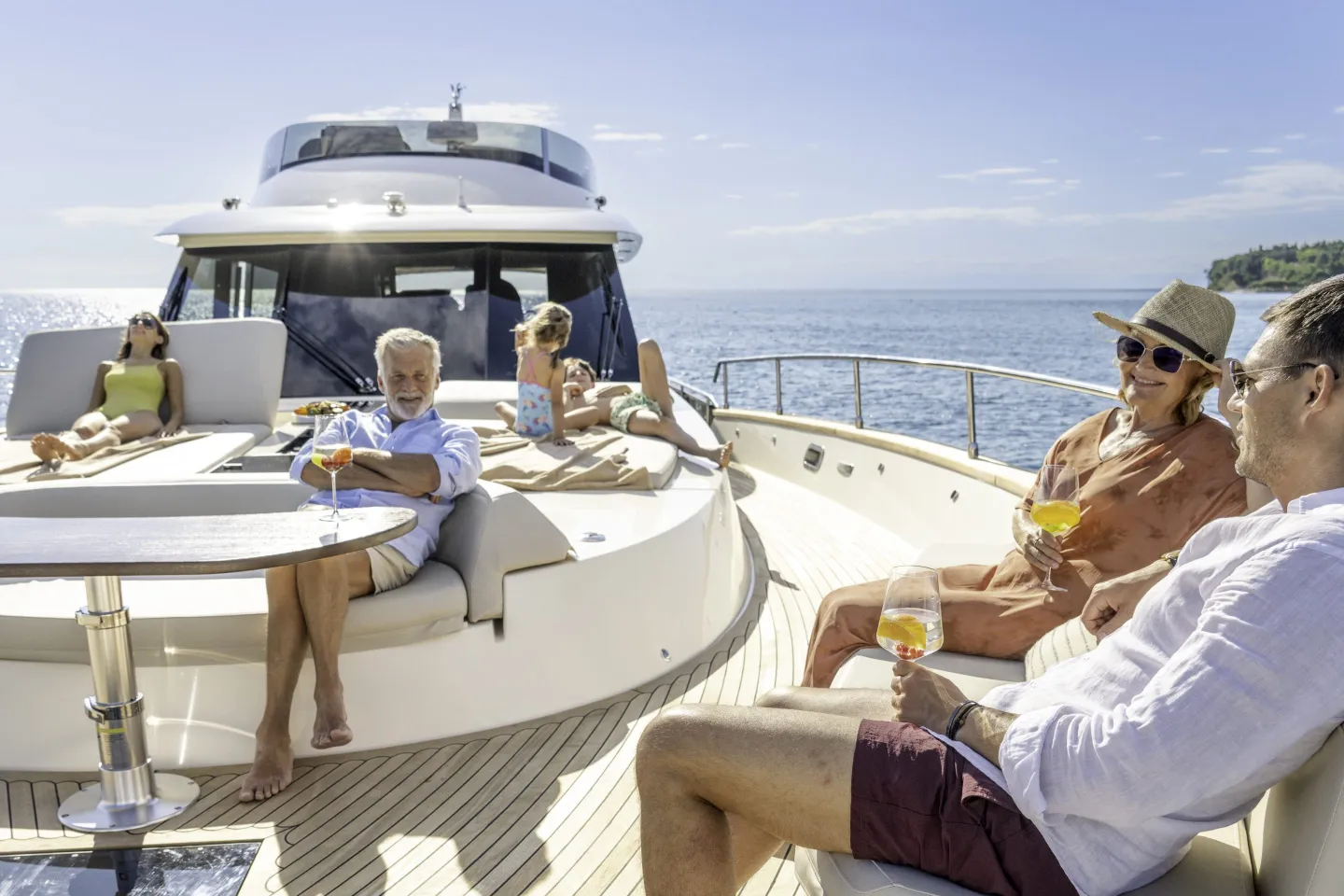 Multigenerational family enjoying cruise on a yacht