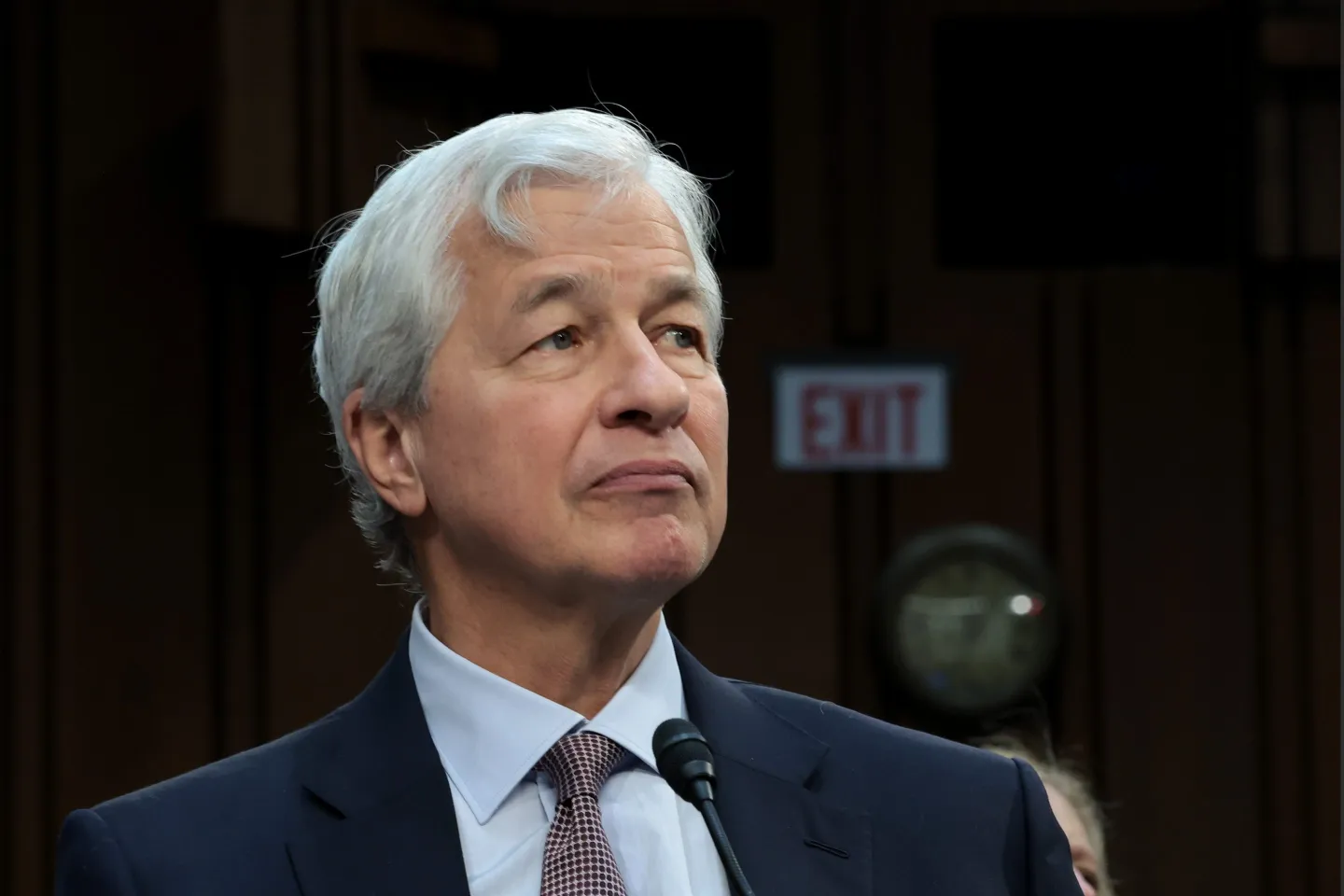 Close up of Jamie Dimon in a navy suit