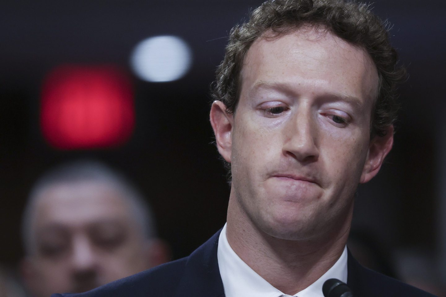 Mark Zuckerberg making a disappointed face