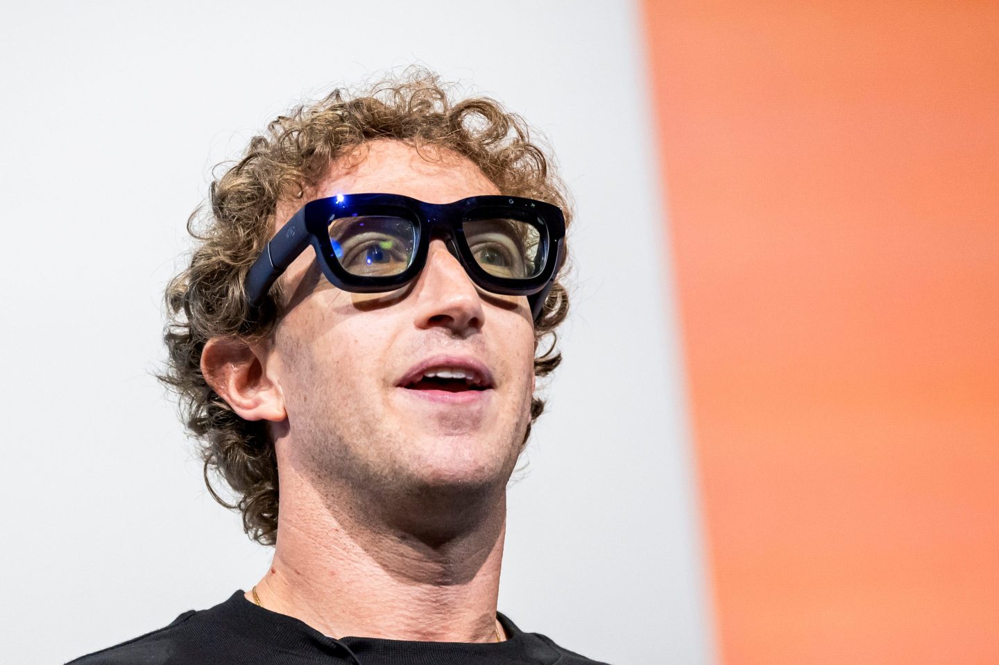 Mark Zuckerberg wearing augmented reality glasses