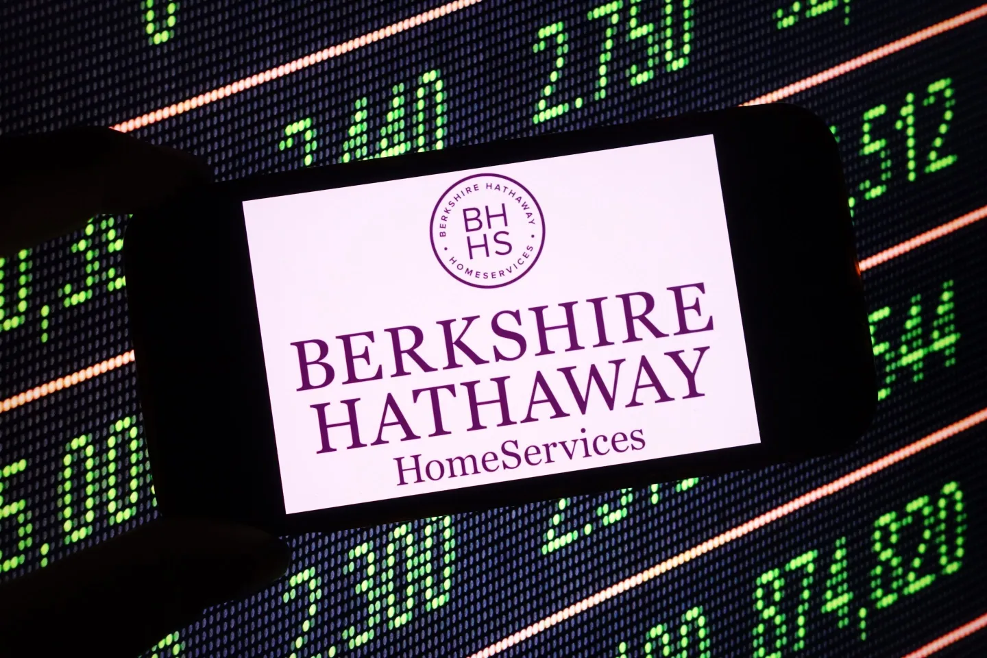 Photo illustration Berkshire Hathaway logo