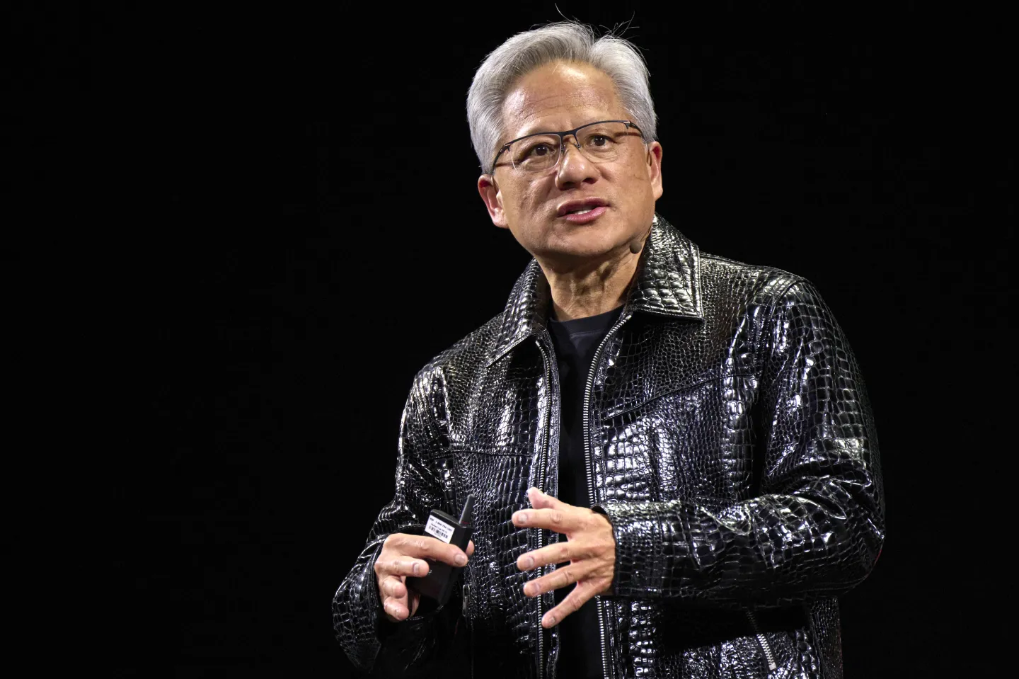 Nvidia CEO Jensen Huang giving a CES keynote speech in Las Vegas on Jan. 6, 2025. (Photo: Bridget Bennett/Bloomberg/Getty Images)