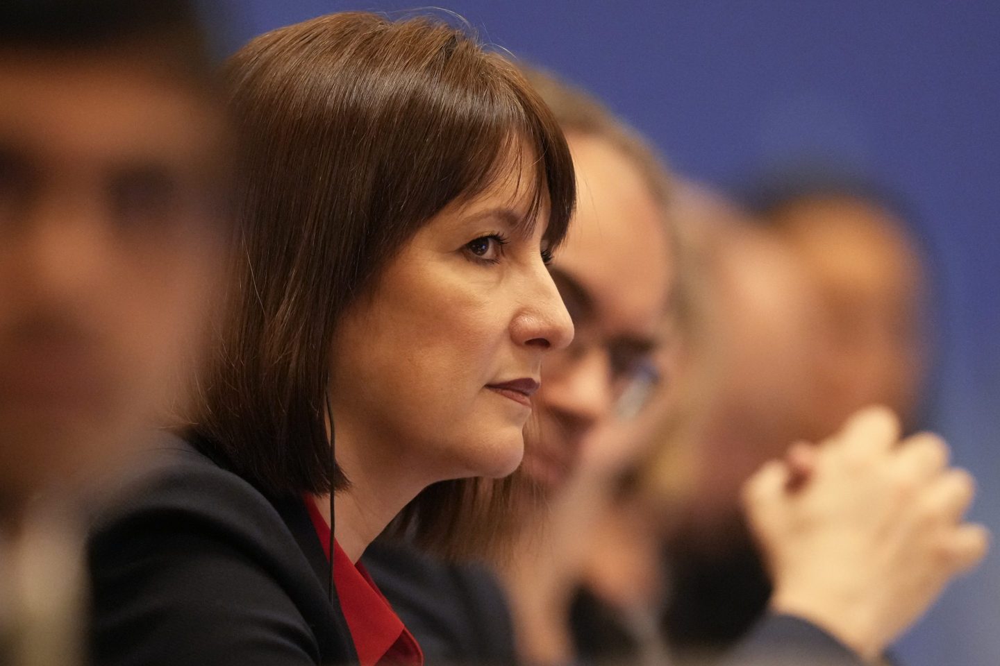 BEIJING, CHINA - JANUARY 11: British Chancellor of the Exchequer Rachel Reeves listens during the 11th China-UK Economic And Financial Dialogue on January 11, 2025 in Beijing, China. Chancellor Rachel Reeves is the most senior British official to visit China since former Prime Minister Theresa May seven years ago. (Photo by Aaron Favila - Pool/Getty Images)