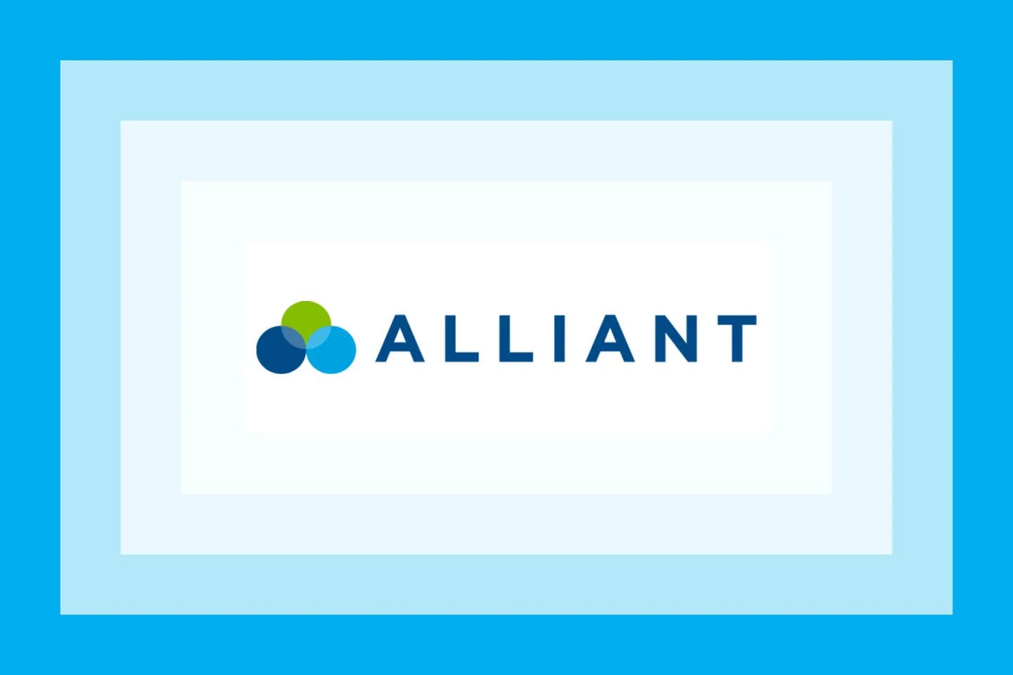 Illustration of the Alliant Credit Union logo inside of a blue frame.