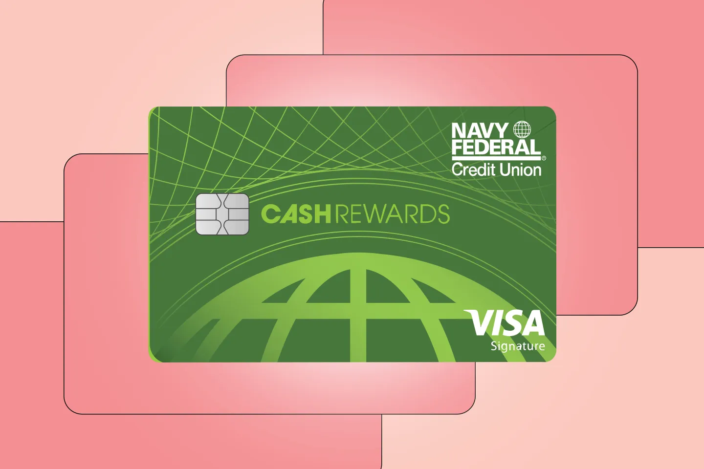 Photo of Navy Federal Credit Union Cash Rewards Credit Card on Pink Abstract background