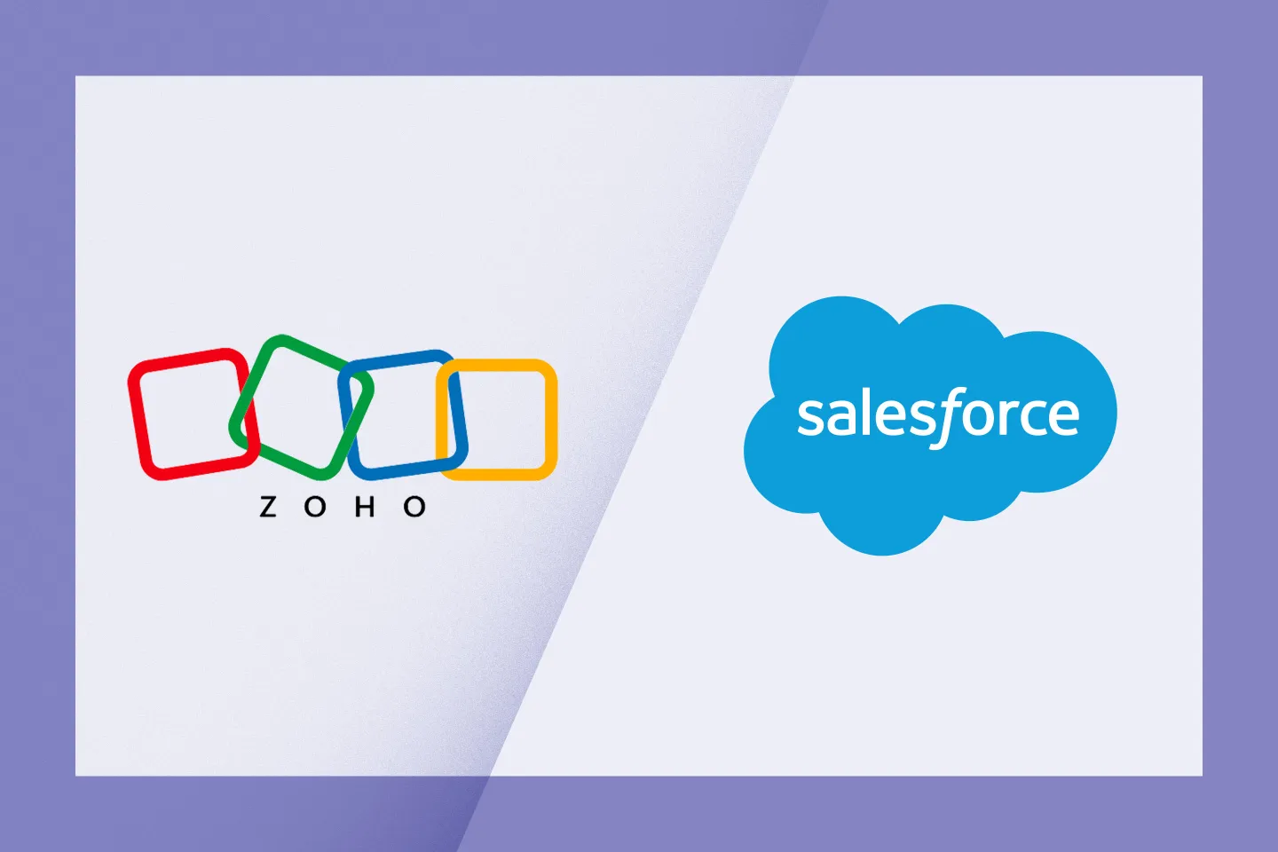 The Zoho logo and Salesforce logo.