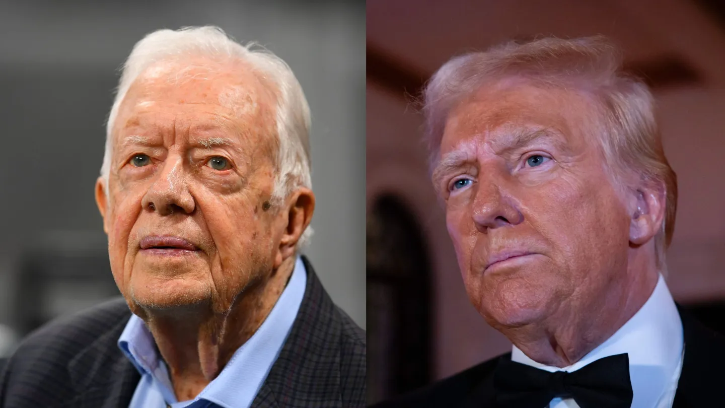 Photos of Jimmy Carter and Donald Trump side by side in which the two men look similar